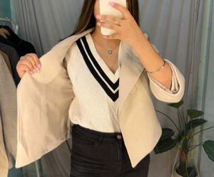 Cream Cropped Peacoat
