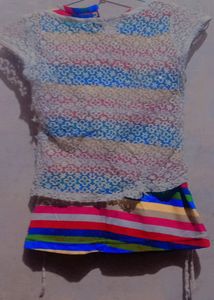 Girl Wear Divider One Short  With Two Top