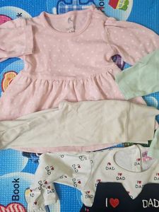 3 Cute Baby Dresses Bundle + Pajamis