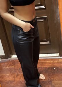 Brand New (H&M)Black Leather Flared Pant