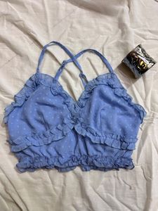 Cami Blue Ruffled Top