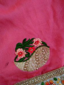 Embroidery Work Wedding Saree