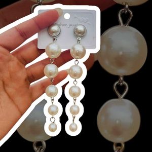 Elegant Cascading Pearl Drop Earrings