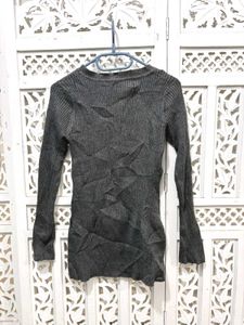 🎀Gray Knit Top with Teddy Bear A