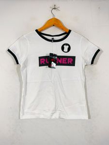 White Printed Casual Top (Women's)