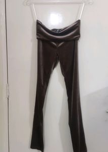 SHEIN High Waist Velvet Slim-fit Pant