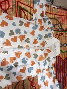Heart Print White Top