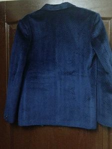 Elegant Blue Velvet Coat