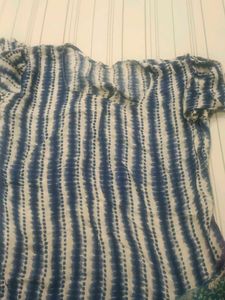 Blue & White Tie-Dye Blouse
