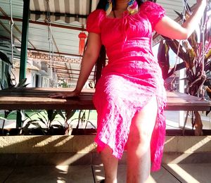 Rose Textured Midi Dress