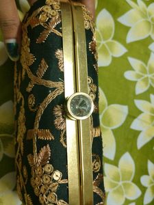 Fancy Black Clutch- Embroidery Work
