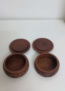 Two Wooden Round Box.