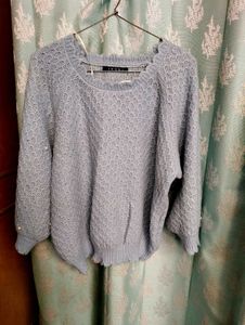 Powder Blue Knitted Baggy Sweater