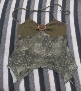Olive Green Halter Top