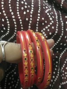 Pink Color Lemination Bangles