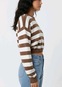 Striped Cropped Pullover Sweater