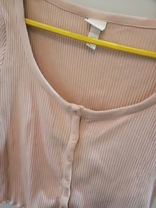 H&amp;m Cute Pink Crop Top, Size M