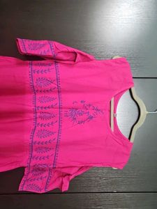 Pink Printed Cold Shoulder Dress