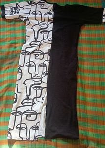Abstract Face Print Dress