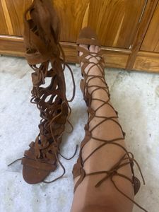 Brown Gladiator Boots