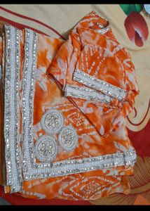 Beautiful Textured Beads Work Saree