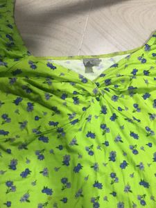 Floral Green Mini Dress/ Long Top