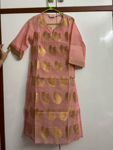 Elegant Pink & Gold Kurta