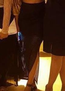 Black Slit Pencil Skirt