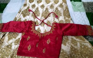 Elegant Gold Embroidered Lehenga Set