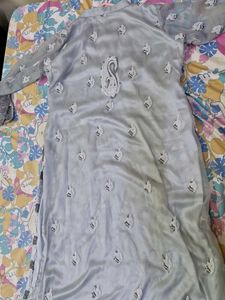 Elegant Grey Lucknowi Kurta