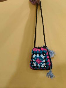 Handmade Crochet Granny Square Bag