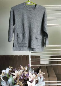 Grey Pocket Sweater