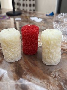 Pillar Rose Crave Scented Candles Pack Of 3.