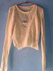 Zara Knit Crop Top - Long Sleeve
