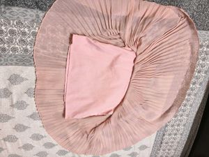Women Pink Flared Double Layered Sleeveless Top