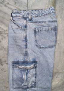 H&amp;M Acid Wash Cargo Jeans