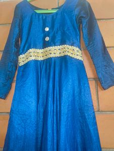 Arabic Gown Elegant Blue Ethnic Dress