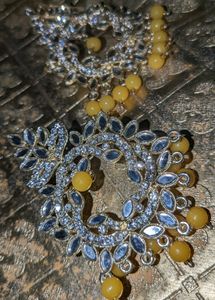 Yellow New Jhunka With Stone