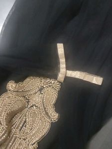 Elegant Black &amp; Gold Anarkali Suit