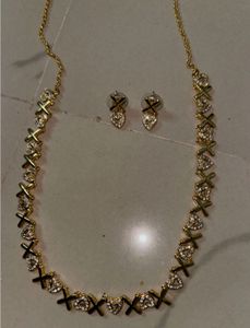 Gold XOXO Necklace & Earring Set
