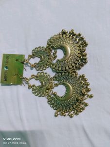 Party Wear Golden Earrings Pack Of 2