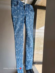 Printed Slim Fit Dark Blue Jeans👖