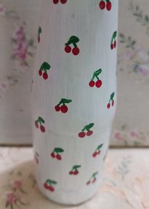 Cherry Vase with Purple Flowers