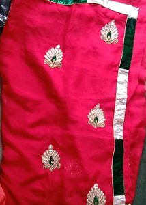 Partywear Red Saree