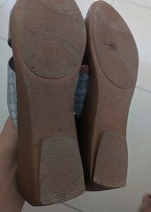 Size 39 Party Wear Silver Sandle