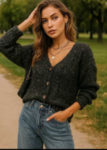 🎁Buy1 Get1 Free Black Knit Cardigan C