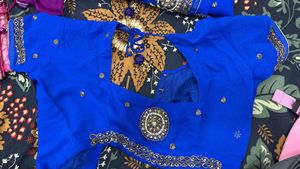 Blue Heavy Saree With Stitched Blouse