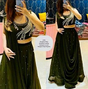 Brand New Heavy Bridal Lehenga With Velvet Blouse