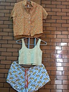 Combo Of Three Imported Fabric Top N Short