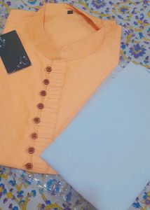 Peach Kurta Pajama Set